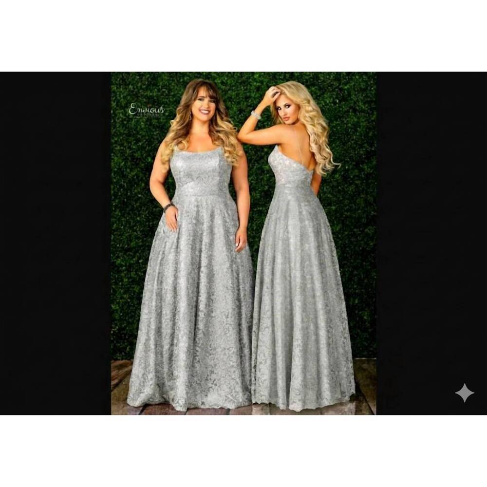 NEW KARISHMA CREATIONS women's prom dress in silver